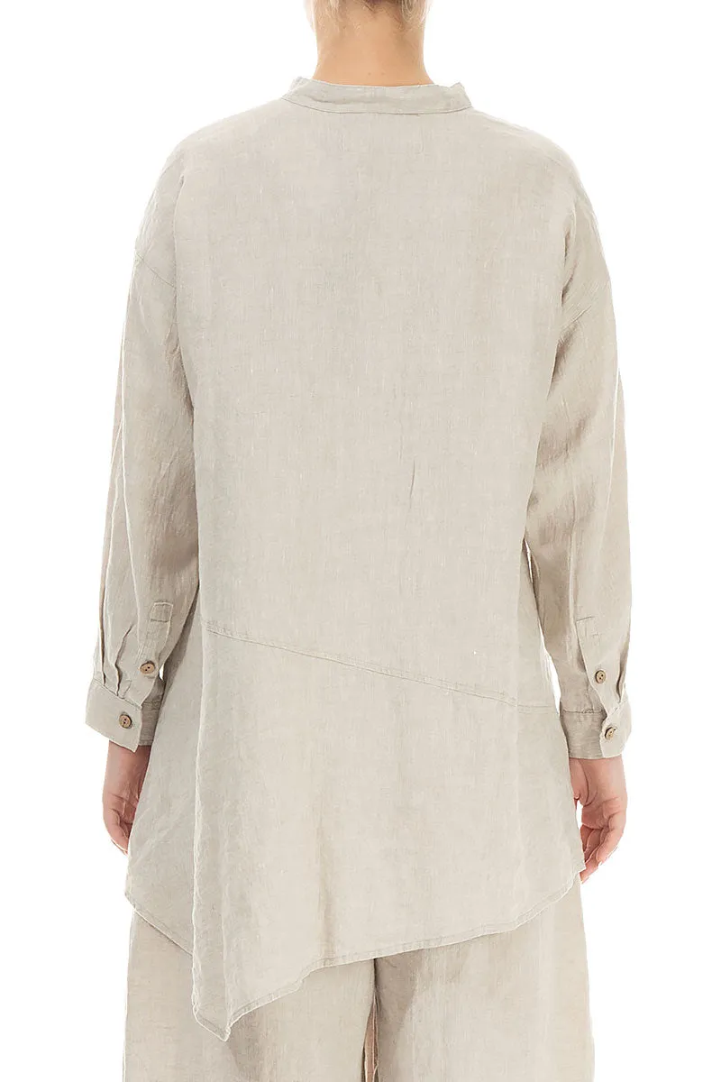 Asymmetrical Natural Linen Shirt