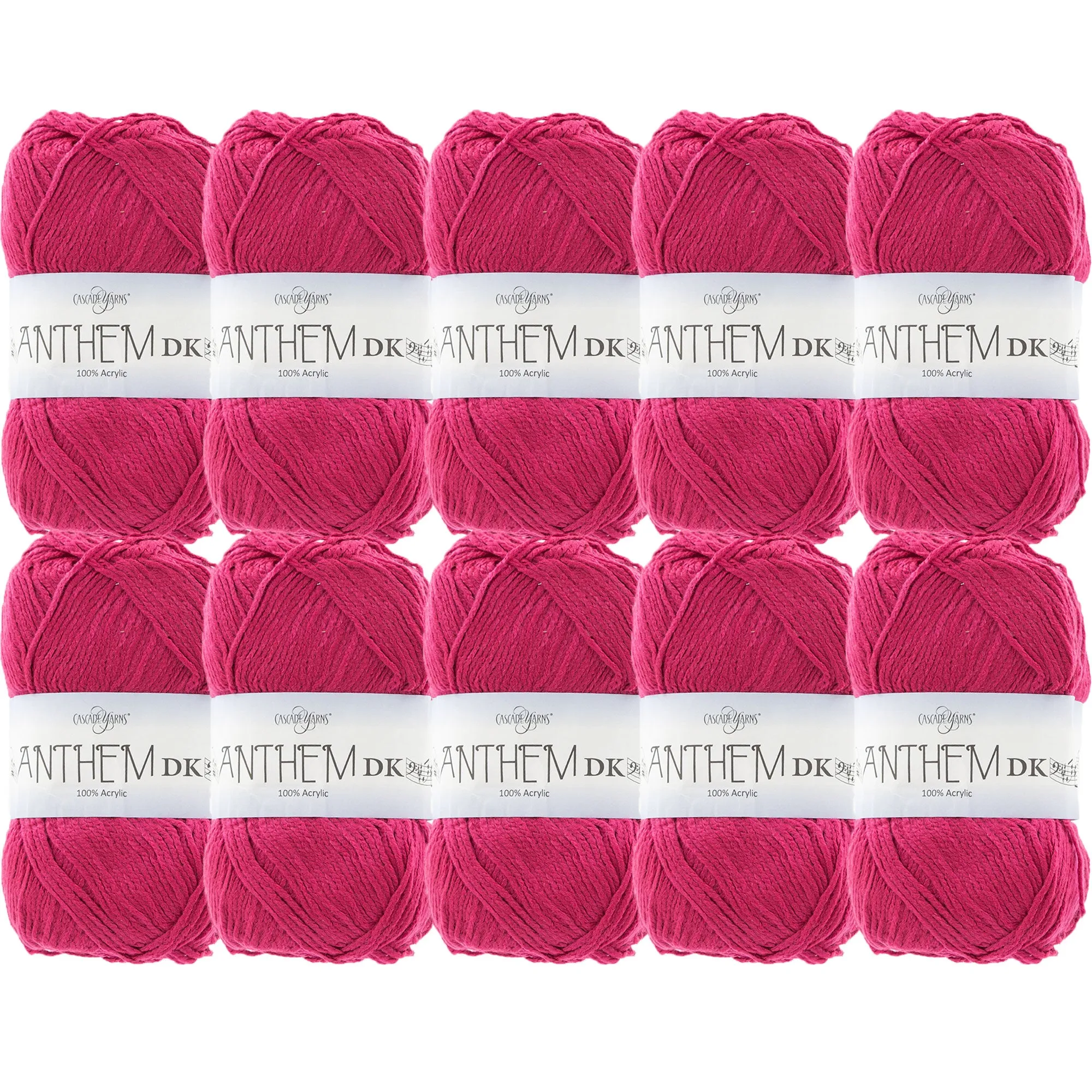 Cascade Yarns Anthem DK Yarn - 10 Hot Pink - 10-Pack