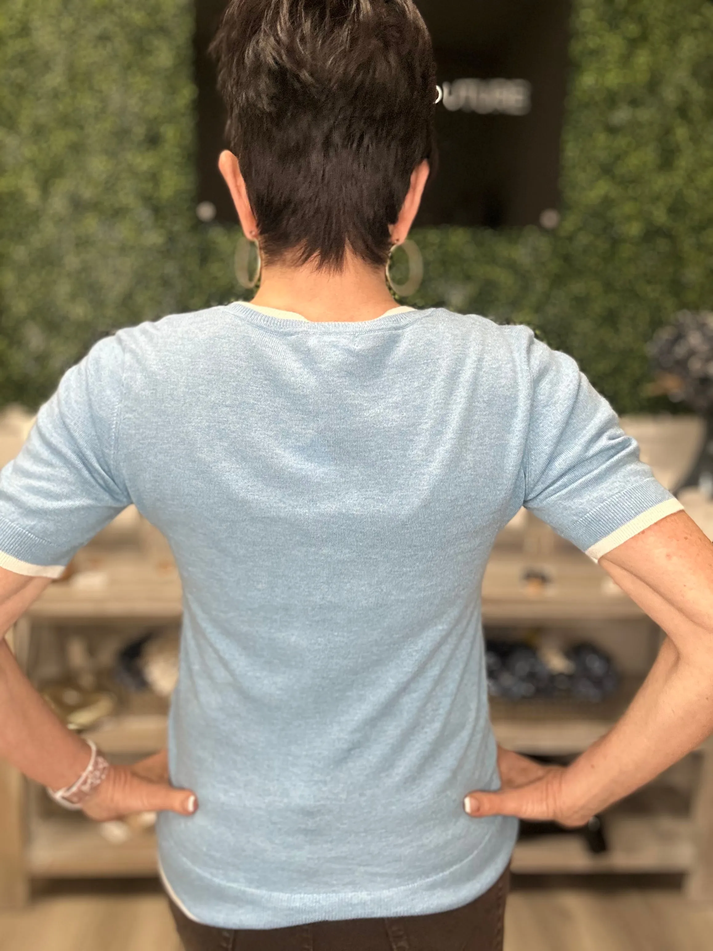Cotton Cashmere V-Tee