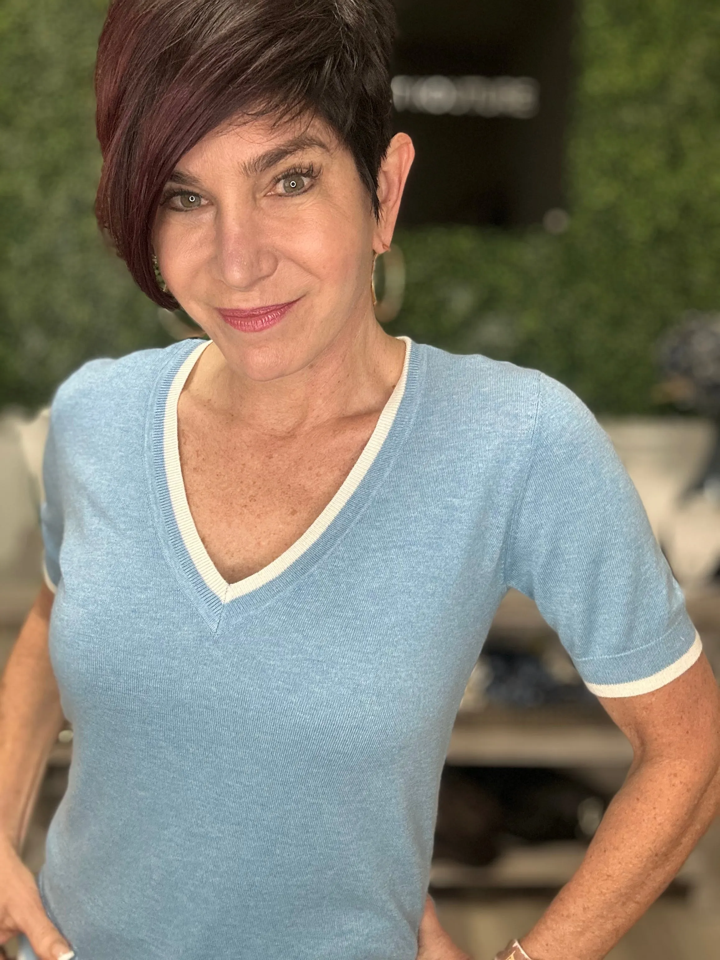 Cotton Cashmere V-Tee