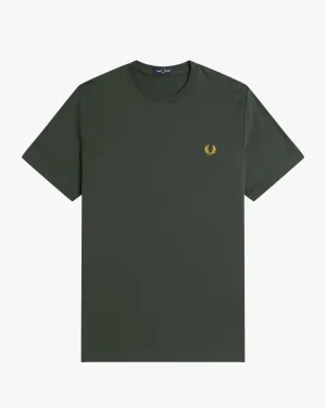 Fred Perry Rear Powder Laurel Graphic Tee - Court Green