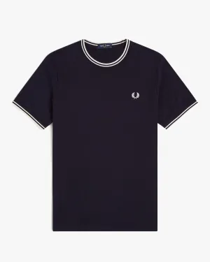 Fred Perry Twin Tipped T Shirt - Navy