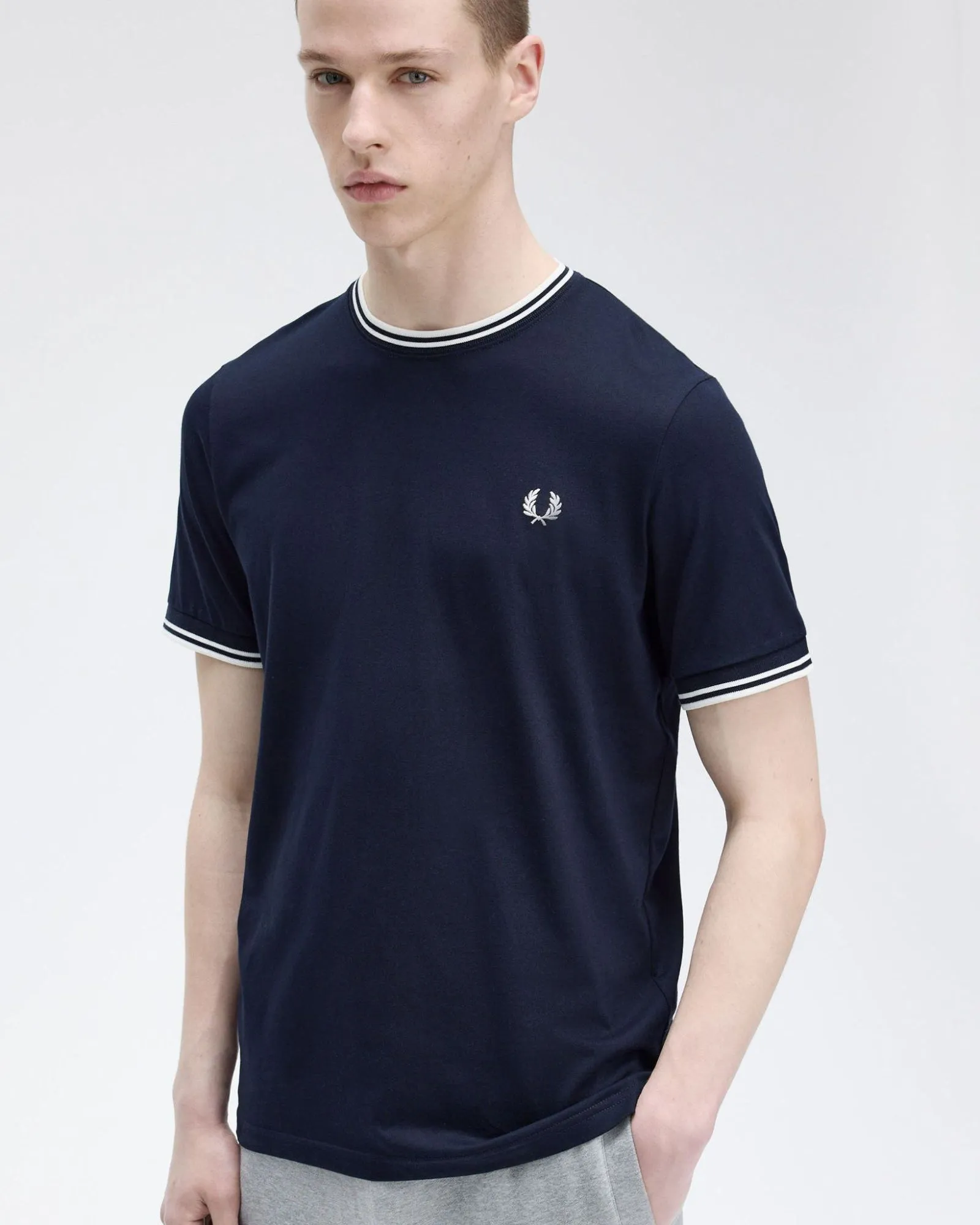 Fred Perry Twin Tipped T Shirt - Navy