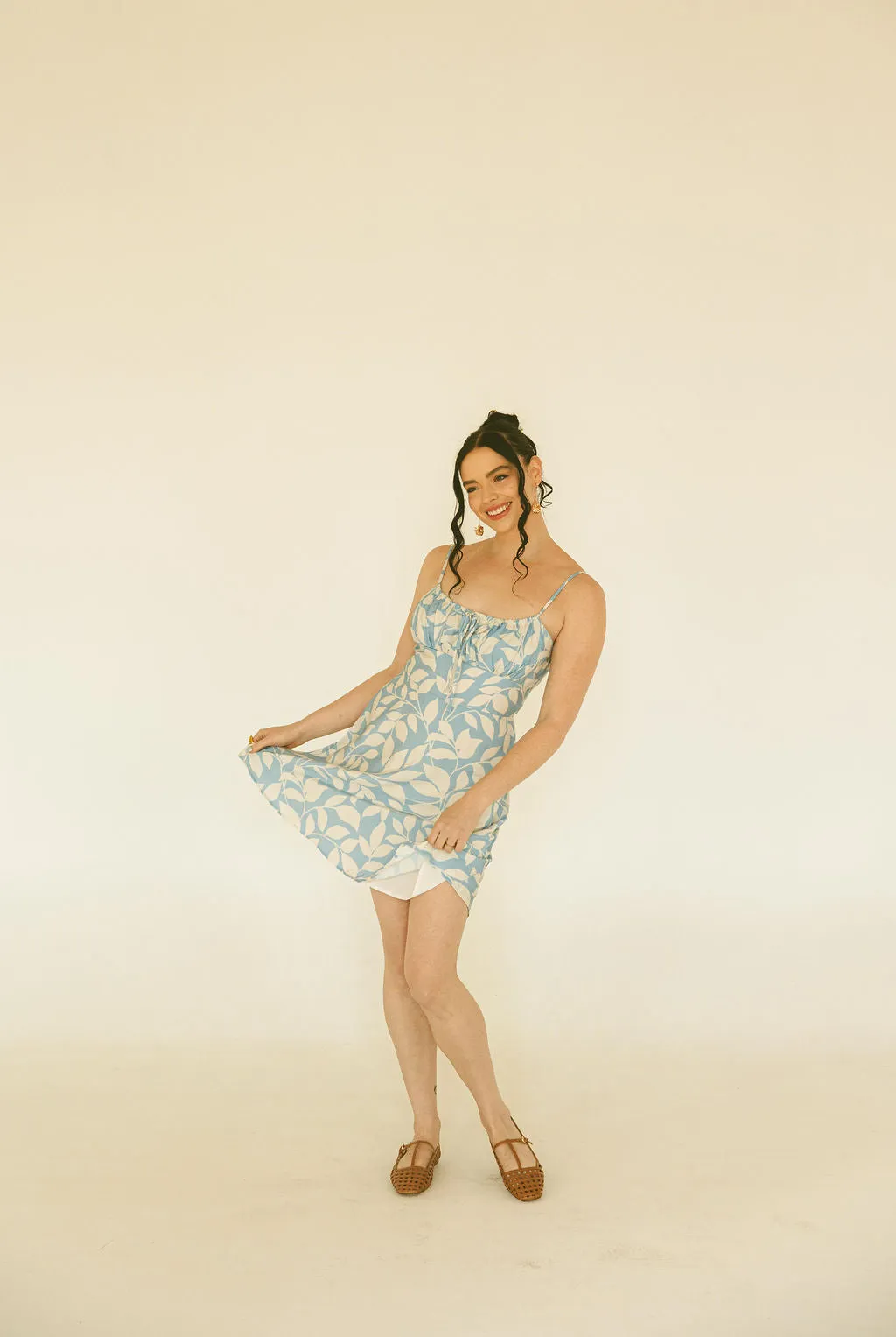 Garden Delights Tie Front Mini Dress