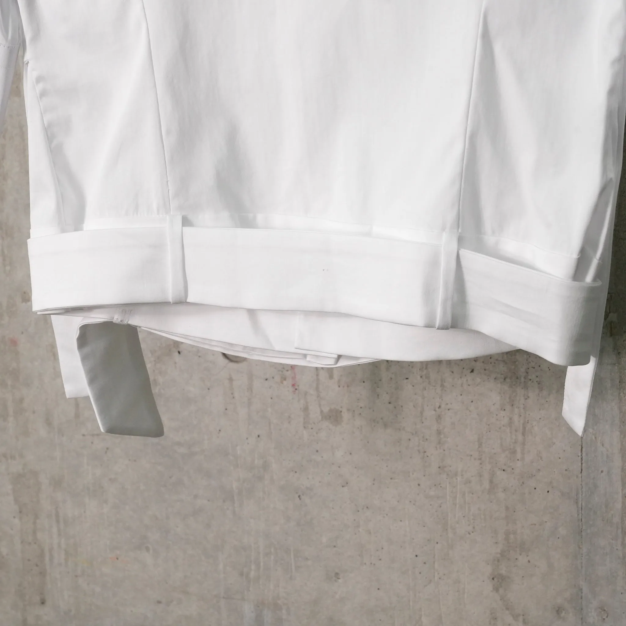 HIGH COLLAR SHORT SLEEVE SHIRT / WHITE