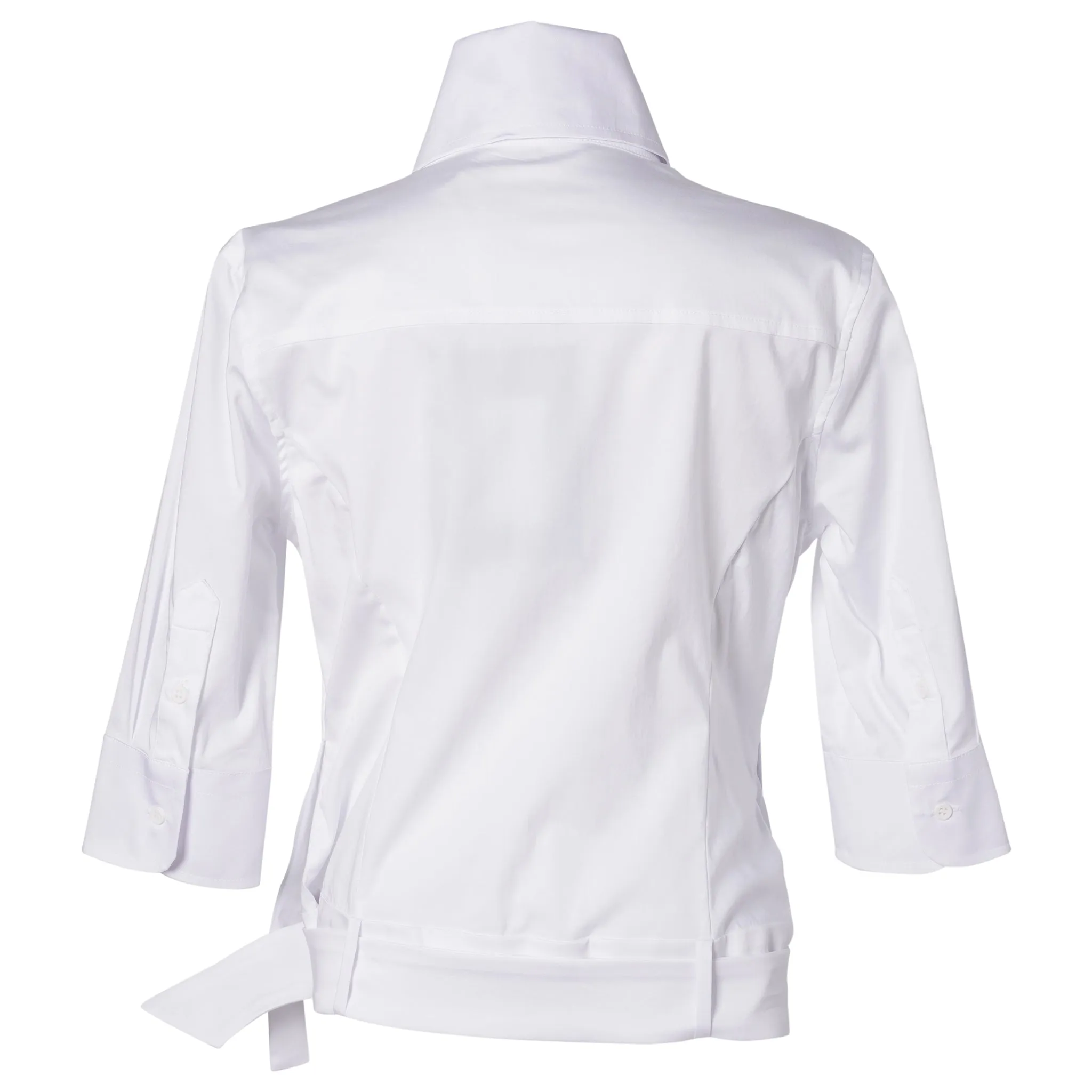 HIGH COLLAR SHORT SLEEVE SHIRT / WHITE
