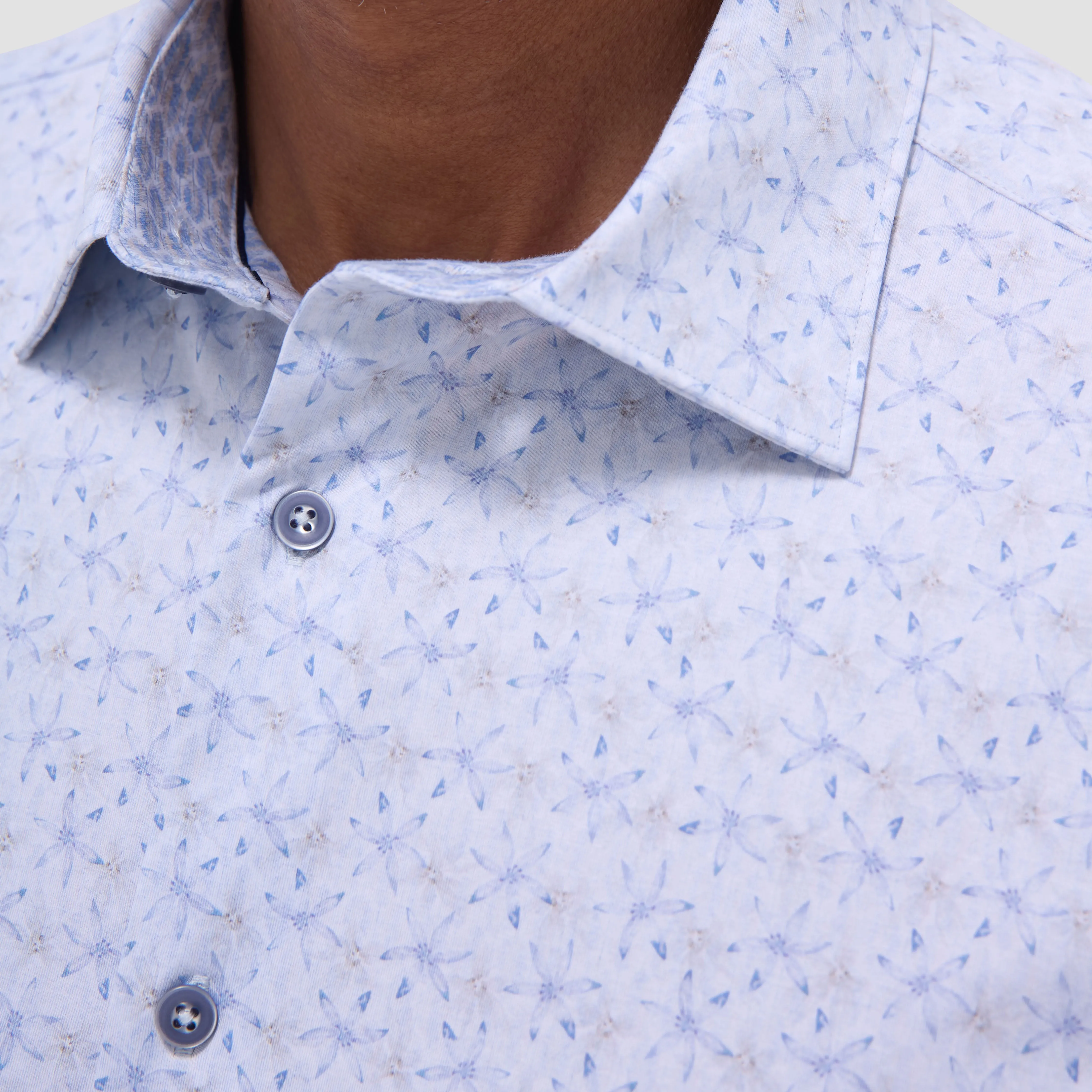 Myron Double-Sided Floral & Feather OoohCotton Short- Sleeve Shirt