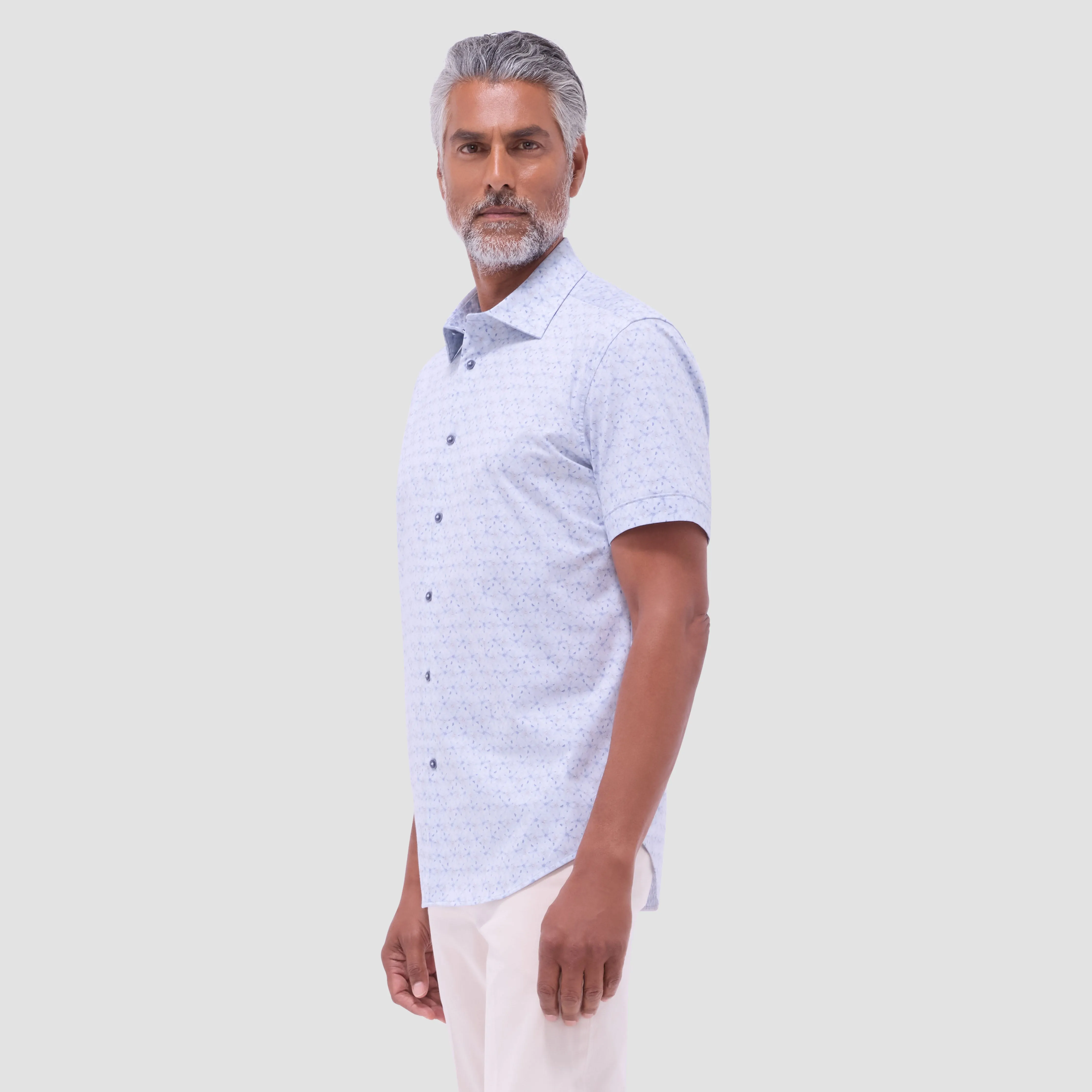 Myron Double-Sided Floral & Feather OoohCotton Short- Sleeve Shirt