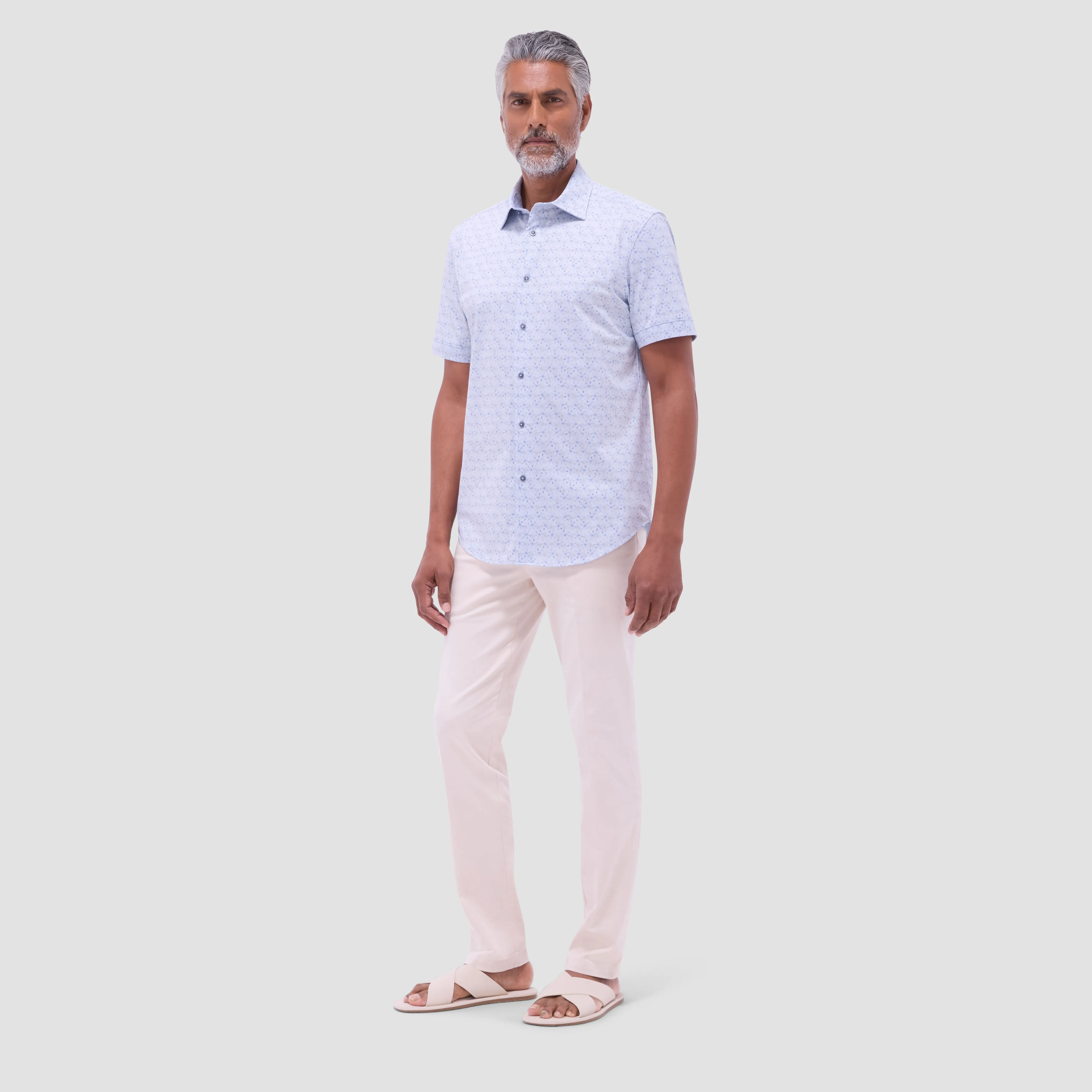 Myron Double-Sided Floral & Feather OoohCotton Short- Sleeve Shirt