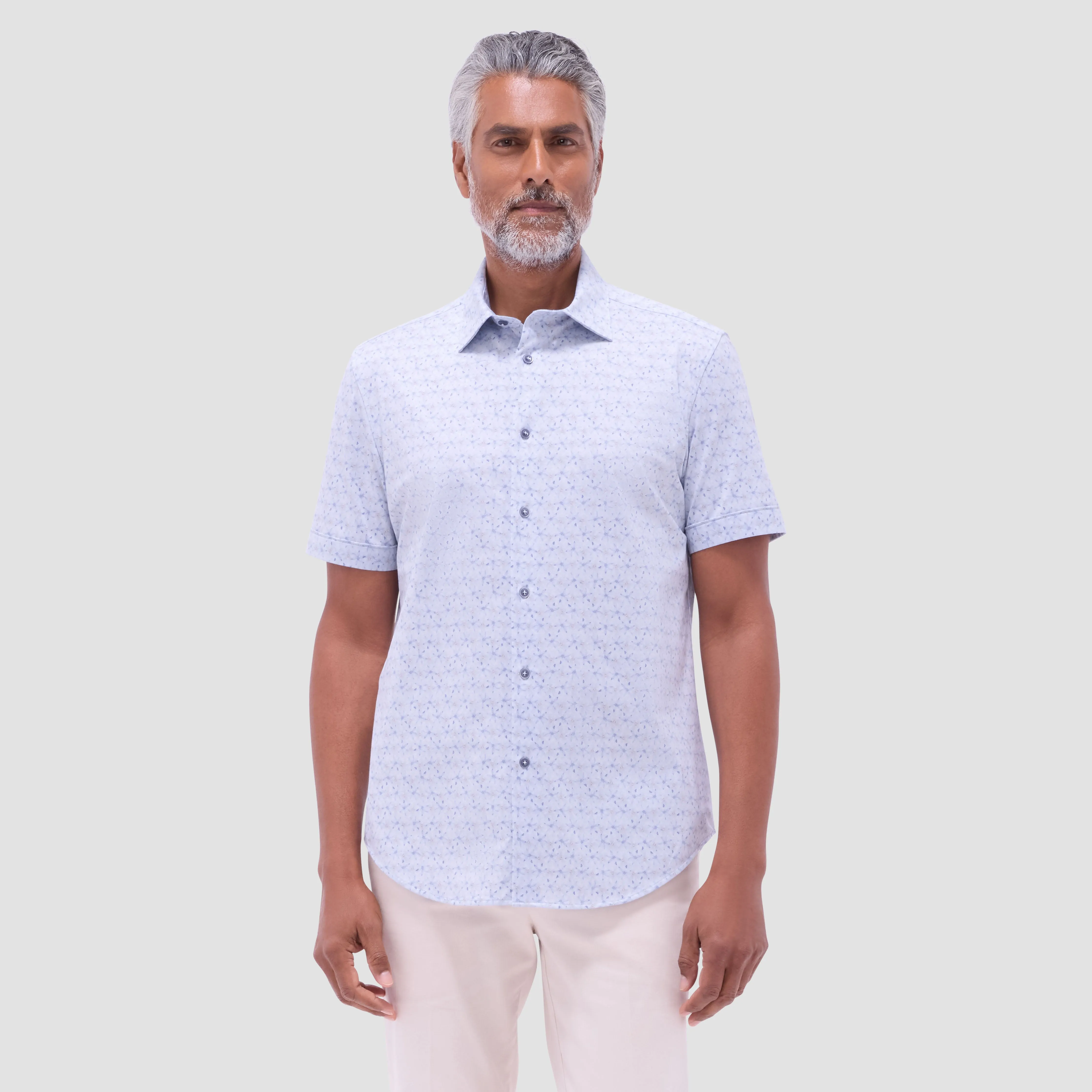 Myron Double-Sided Floral & Feather OoohCotton Short- Sleeve Shirt