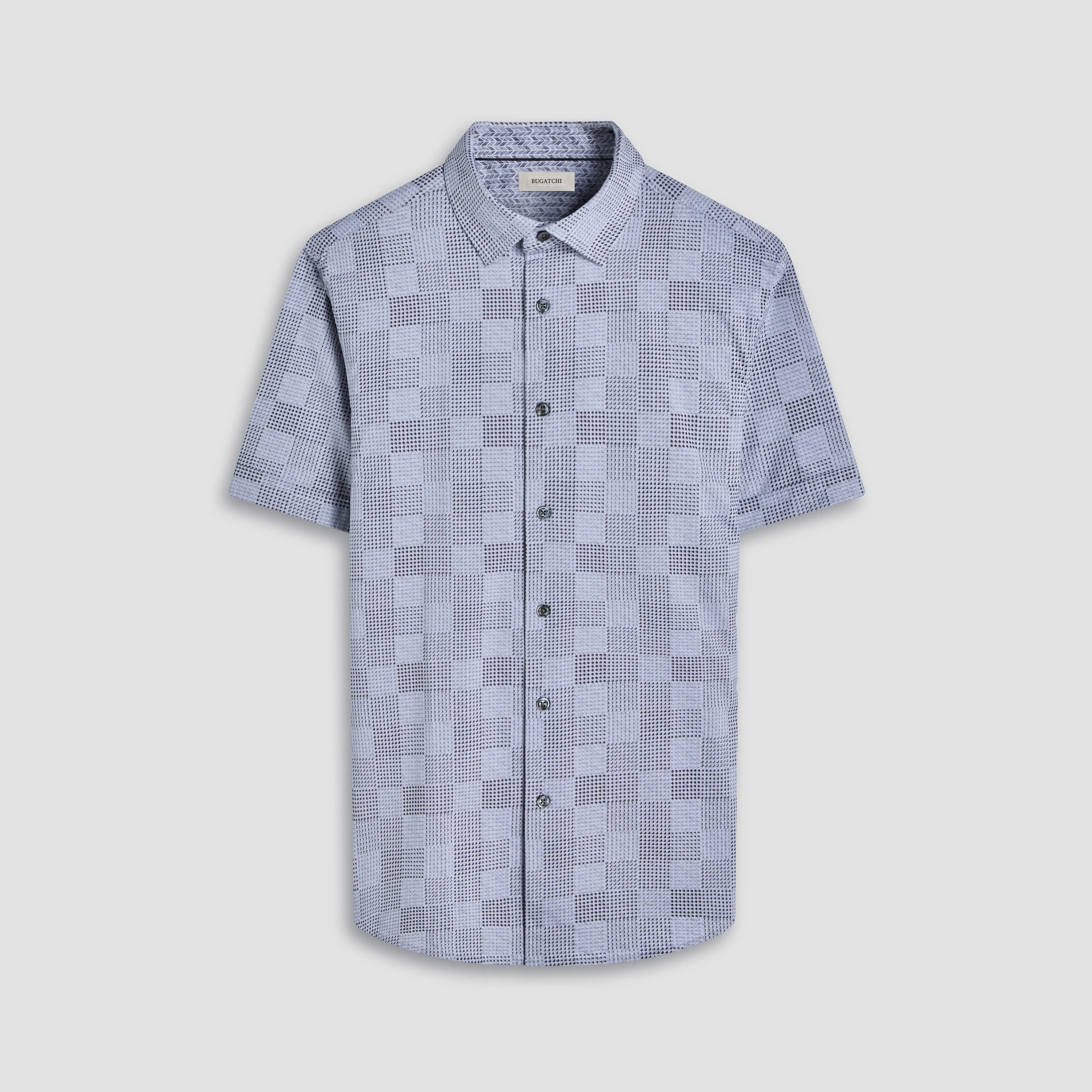 Myron Double-Sided Geometric & Chevron OoohCotton Short-Sleeve Shirt