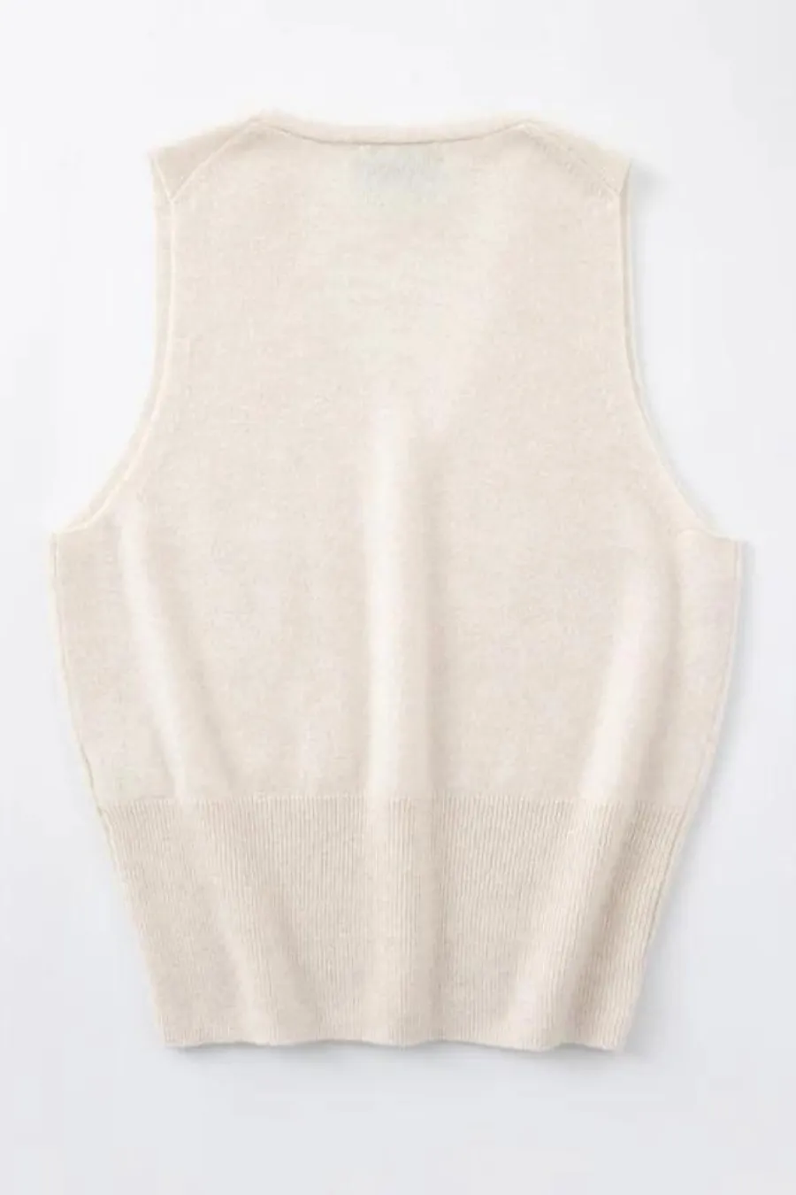 N.180 Cashmere V-Neck Tank Pearl Shell