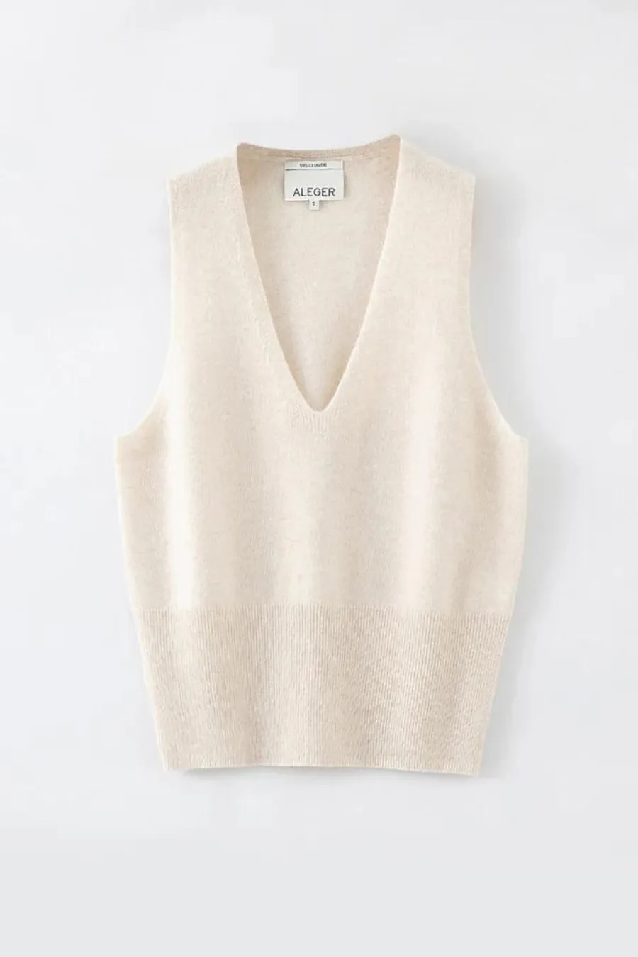 N.180 Cashmere V-Neck Tank Pearl Shell