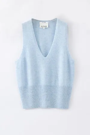N.180 Cashmere V-Neck Tank Sky Blue N.180 Cashmere V-Neck Tank Sky Blue