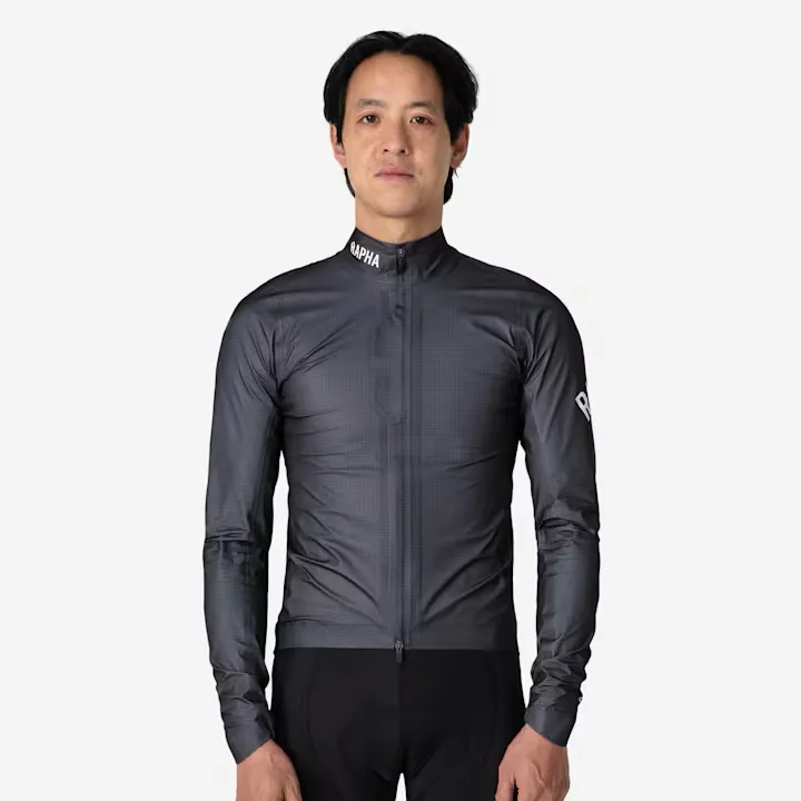 Rapha Pro Team Men's Gore-Tex Lightweight Rain Jacket Black Charcoal