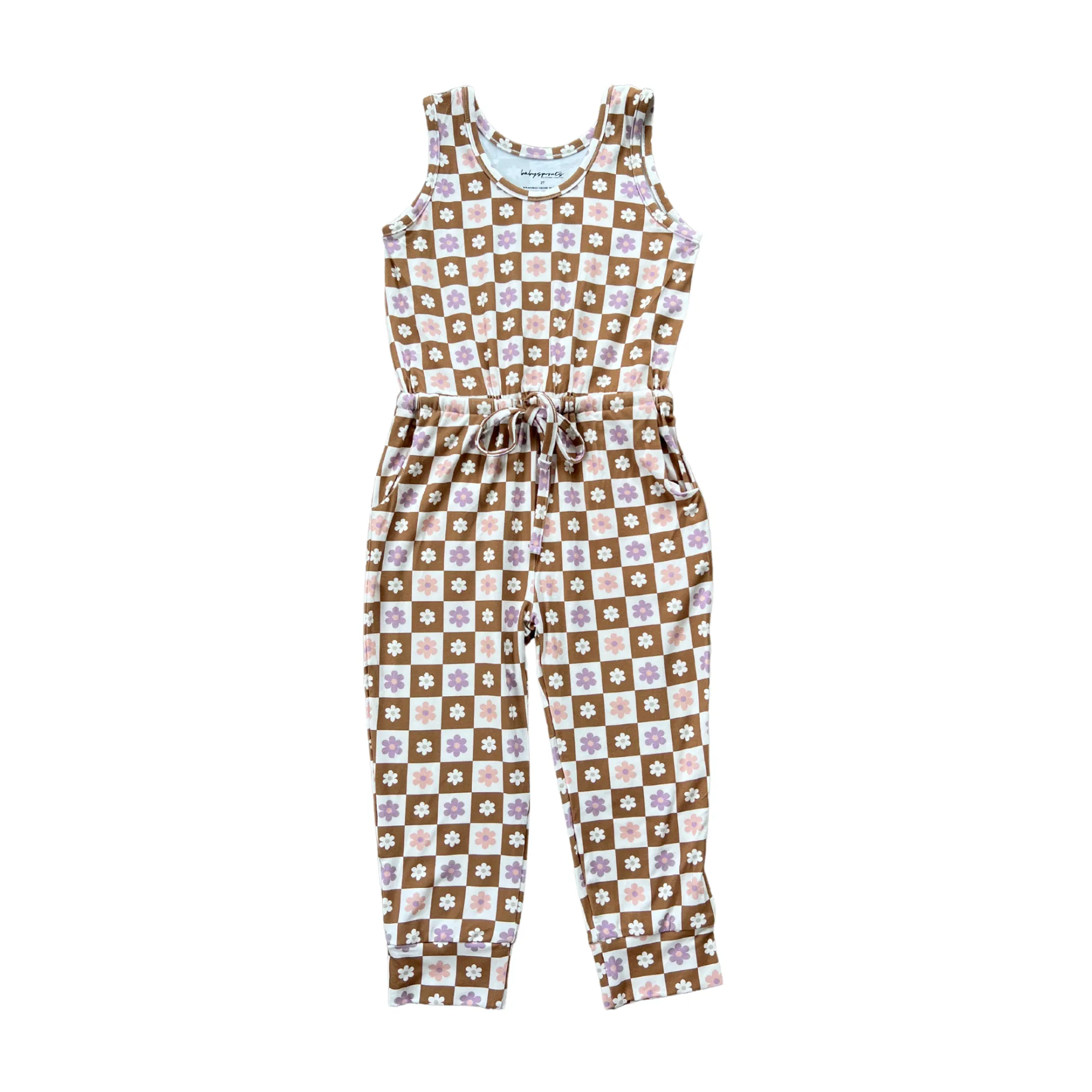 Retro Daisy Checker Girl's Tank Jumper