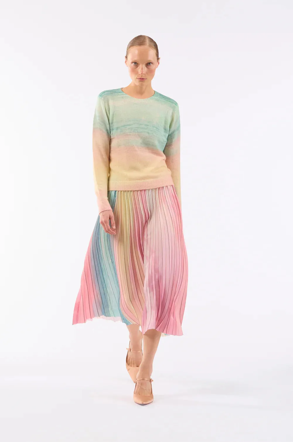 SCATTERED CLOUDS PLEATED SKIRT