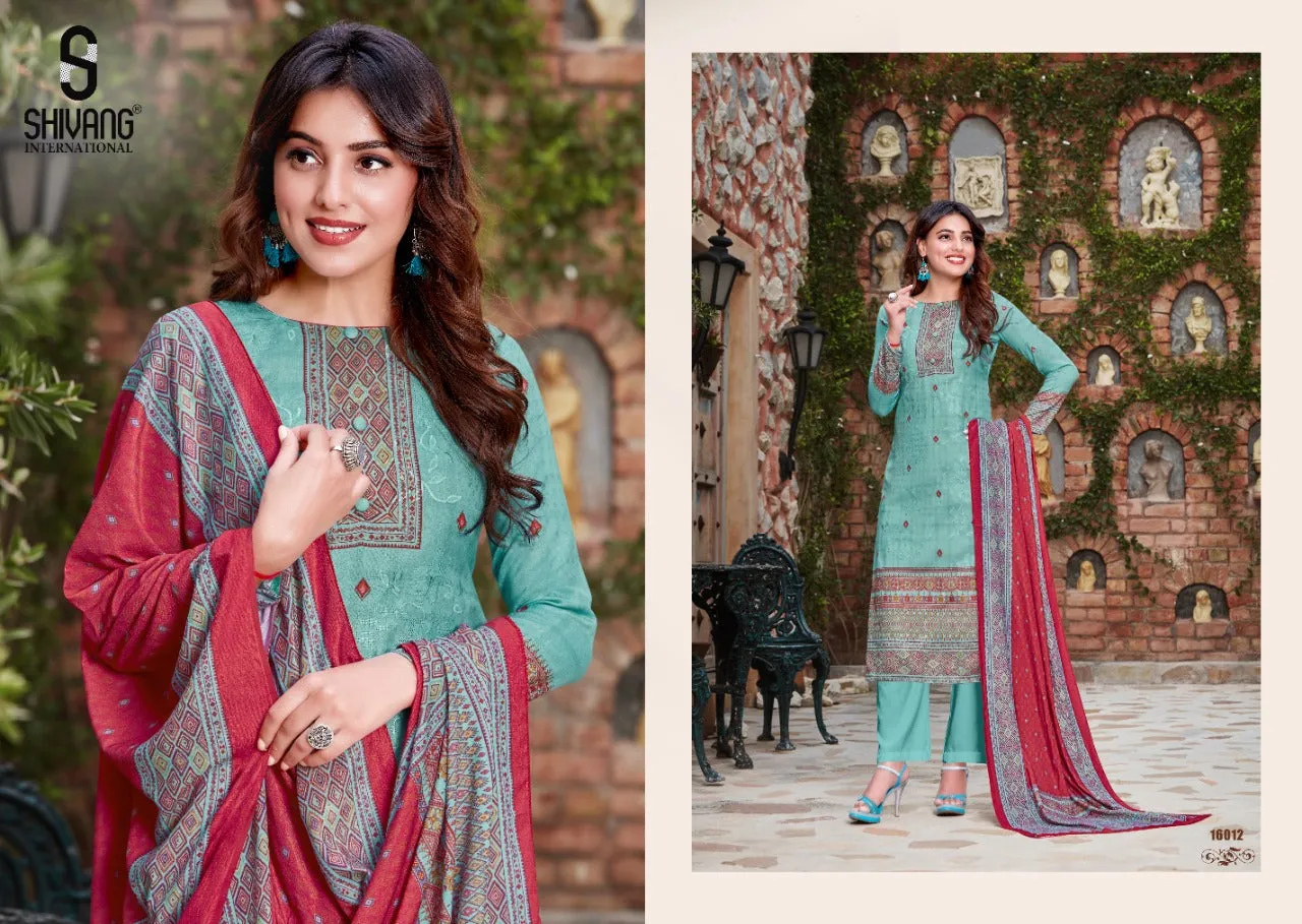 Shivang International Presents Nikhaar Vol 6 Pashmina Embroidery Work Fancy Designer Salwar Kameez