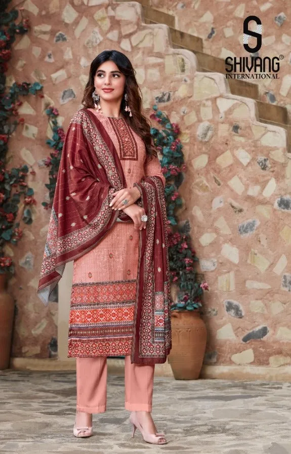 Shivang International Presents Nikhaar Vol 6 Pashmina Embroidery Work Fancy Designer Salwar Kameez