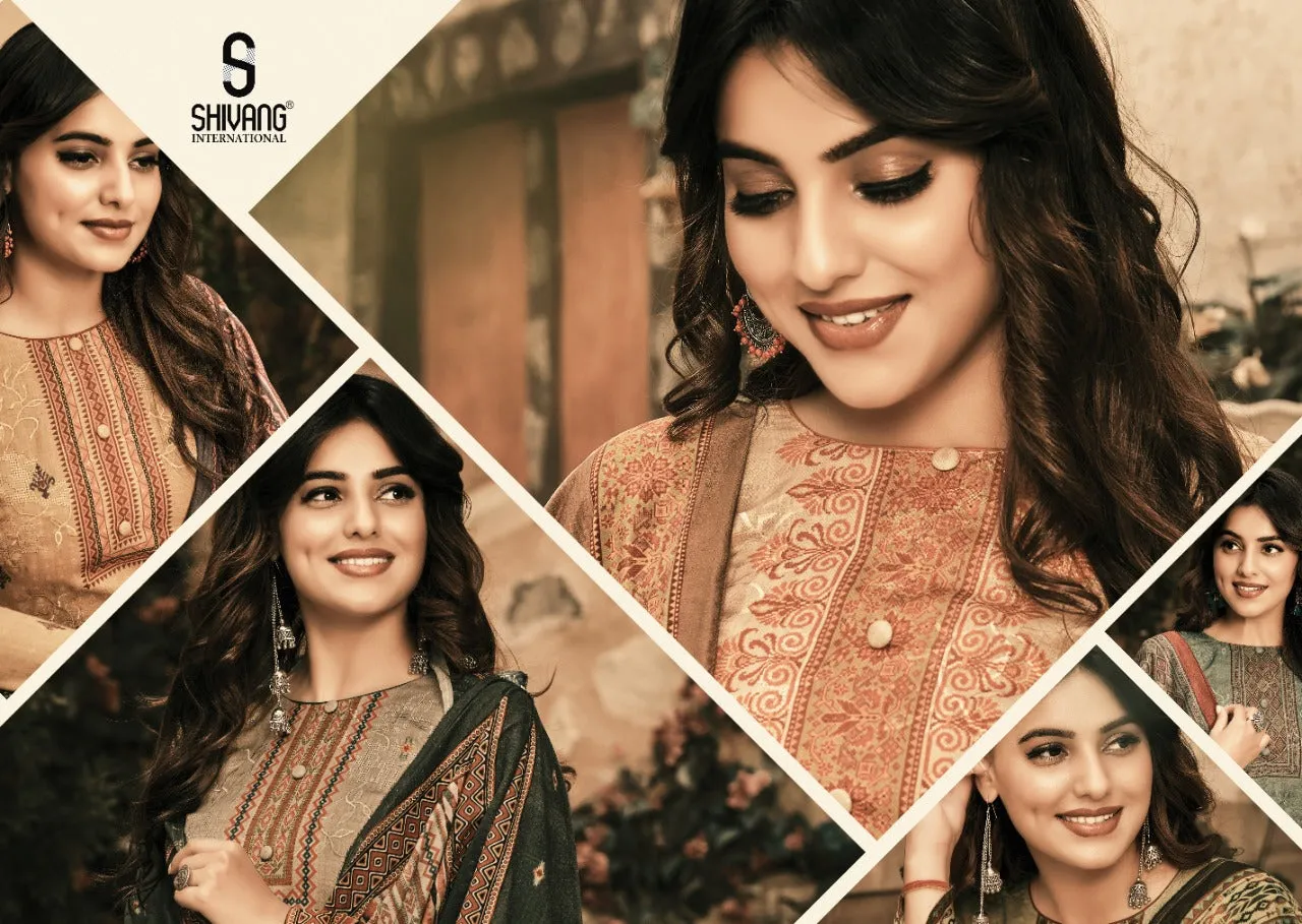 Shivang International Presents Nikhaar Vol 6 Pashmina Embroidery Work Fancy Designer Salwar Kameez