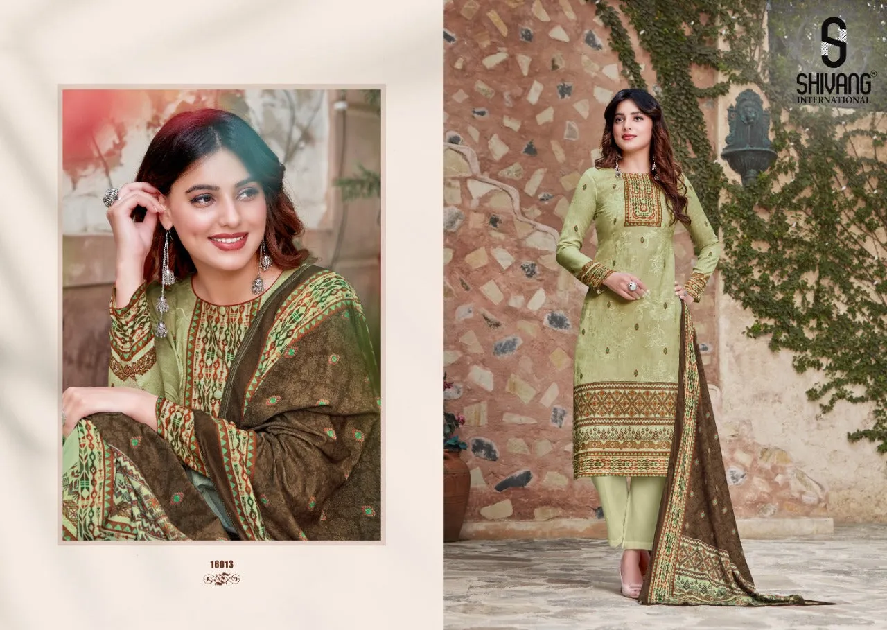 Shivang International Presents Nikhaar Vol 6 Pashmina Embroidery Work Fancy Designer Salwar Kameez