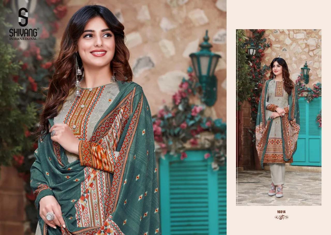 Shivang International Presents Nikhaar Vol 6 Pashmina Embroidery Work Fancy Designer Salwar Kameez