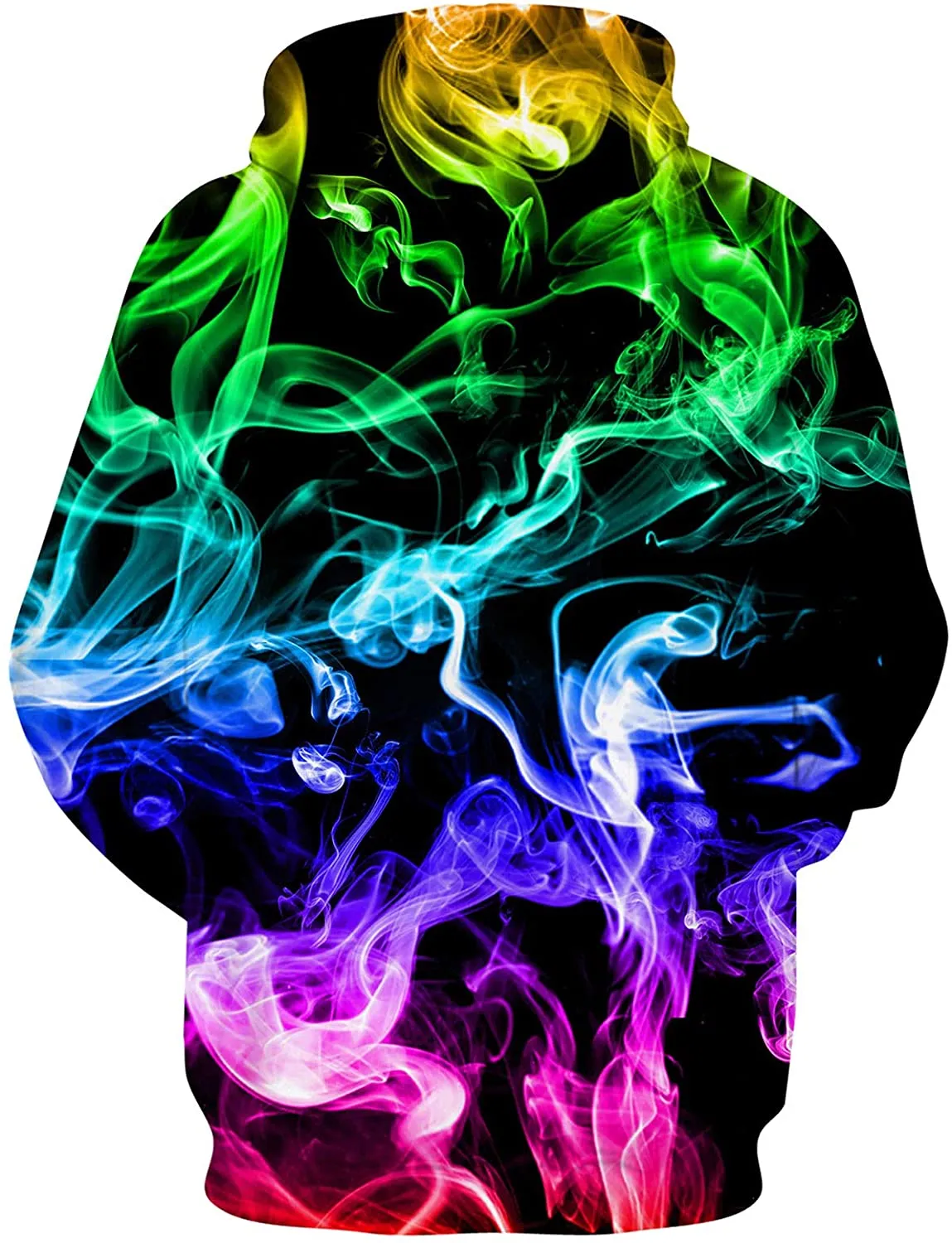 Unisex Men's Novelty Hoodies 3D Print Colorful Smoke Hoody Fleece Pullover Hooded Sweatshirts