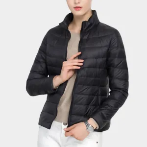 Women's Ultra-Light Duck Down Jacket  Slim Fit Puffer Coat  Windproof  Multiple Colours